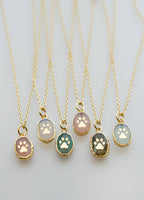 Paw Print Gemstone Necklace