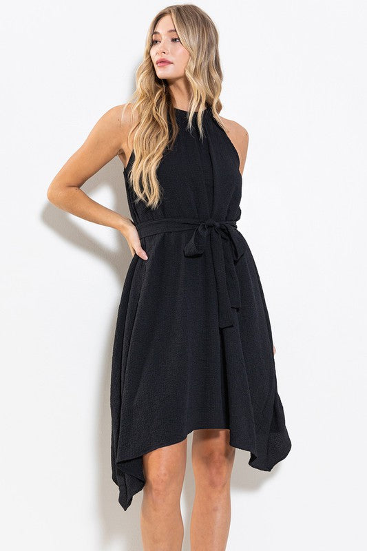 Halter Neck Unbalanced Hem Midi Dress – Circa Boutique + Gifts