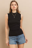 Solid Sleeveless Mock Neck Top