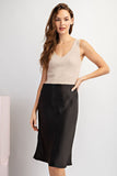 SOLID SATIN MIDI SKIRT