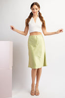 SOLID SATIN MIDI SKIRT