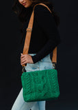 Kelly Green Cable Knit Crossbody