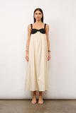 Amelia Box Pleat Maxi Dress in Sea Salt