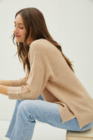 CLASSIC PULLOVER 3/4 SLEEVE KNIT SWEATER