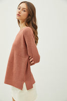 CLASSIC PULLOVER 3/4 SLEEVE KNIT SWEATER