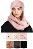 C.C Faux Fur Headwrap with Sherpa Lining: Ivory
