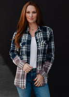 Navy & White Plaid Flannel