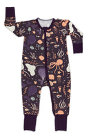 Marine Life, Purple Baby Pajamas: 3-6 Months