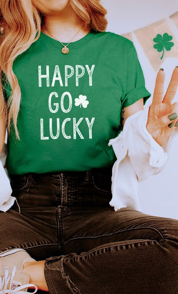 Happy Go Lucky Shamrock Graphic Tee