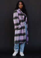 Purple, Green & Tan Plaid Coat