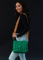 Kelly Green Cable Knit Crossbody