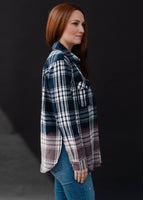 Navy & White Plaid Flannel