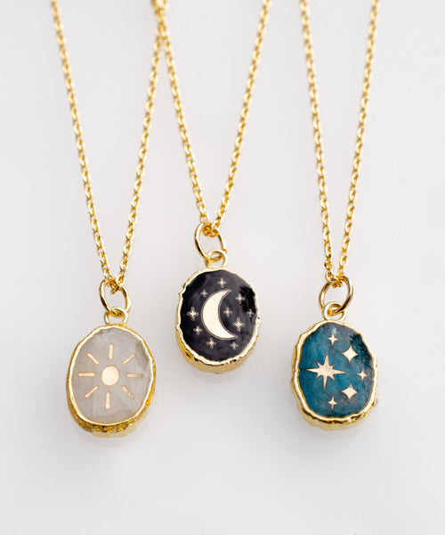 Celestial Gemstone Pendant Necklace