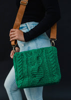 Kelly Green Cable Knit Crossbody