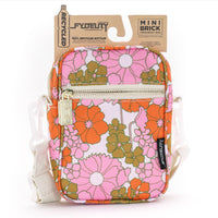 88620: Crossbody Mini Brick Bag | Recycled RPET | Floral Red