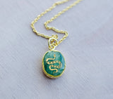 Emerald Snake Pendant Necklace