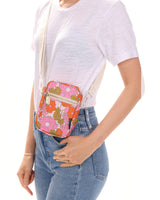 88620: Crossbody Mini Brick Bag | Recycled RPET | Floral Red