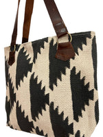 Blockprint Pyramid Shoulder Bag : Black