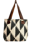 Blockprint Pyramid Shoulder Bag : Black