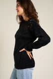 Long Sleeve Sweater with Lace Neck Line