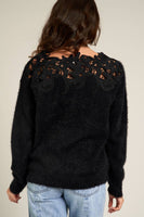 Long Sleeve Sweater with Lace Neck Line