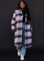 Purple, Green & Tan Plaid Coat