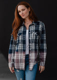 Navy & White Plaid Flannel