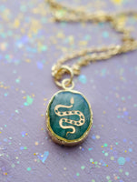 Emerald Snake Pendant Necklace