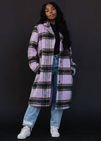 Purple, Green & Tan Plaid Coat