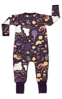 Marine Life, Purple Baby Pajamas: 3-6 Months