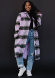 Purple, Green & Tan Plaid Coat