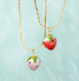 Strawberry Necklace: Pink