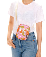 88620: Crossbody Mini Brick Bag | Recycled RPET | Floral Red