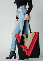 Black, Green & Red Aztec Tote