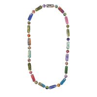 Cylindrical Kantha Long Necklace