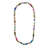 Cylindrical Kantha Long Necklace