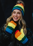 Classic Rainbow Stripe Pom Hat