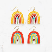 Whimsical Rainbow Earrings: Heart