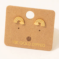 Gold Dipped Rainbow Stud Earrings